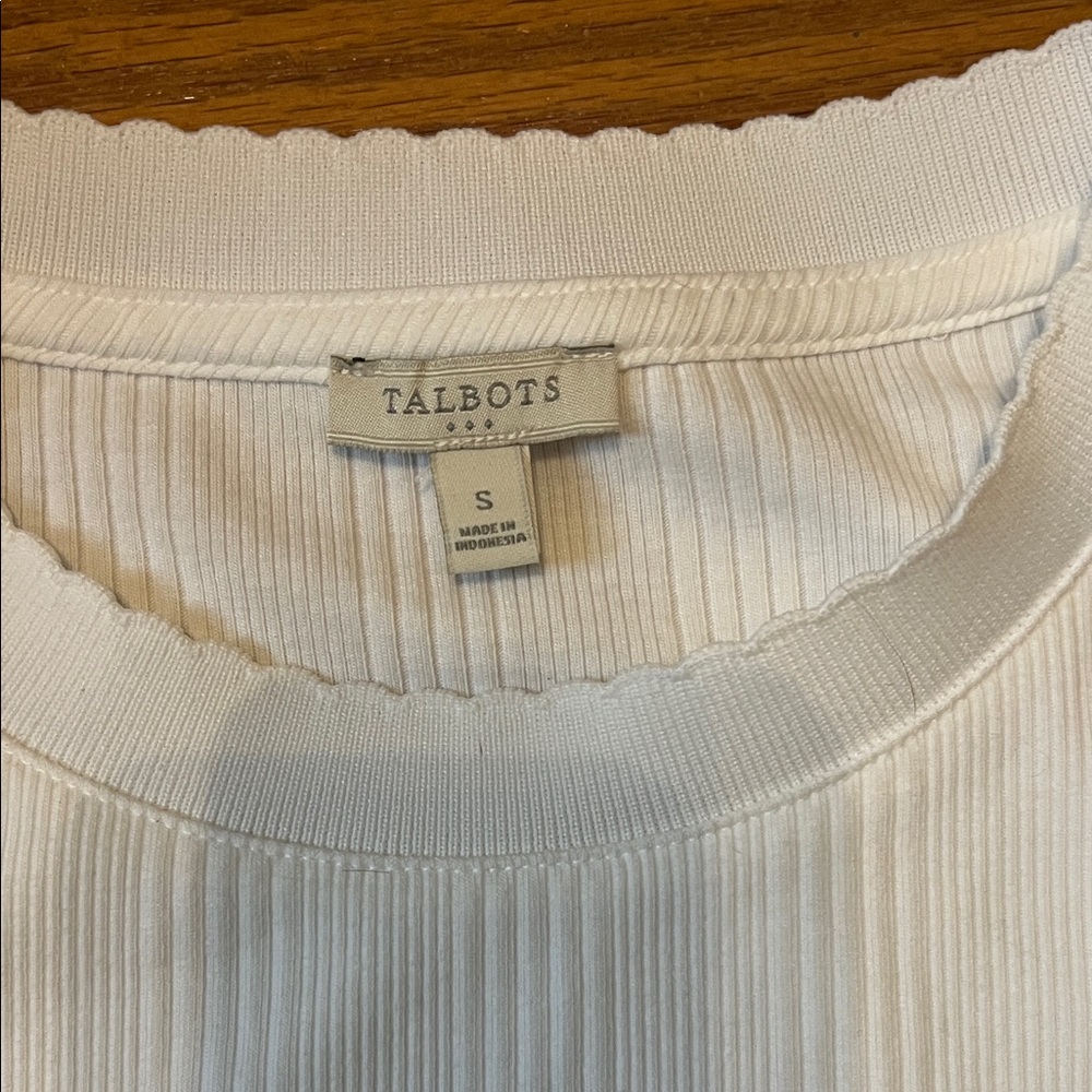 Talbots Ivory Ribbed Knit Top - Picture 2 of 3